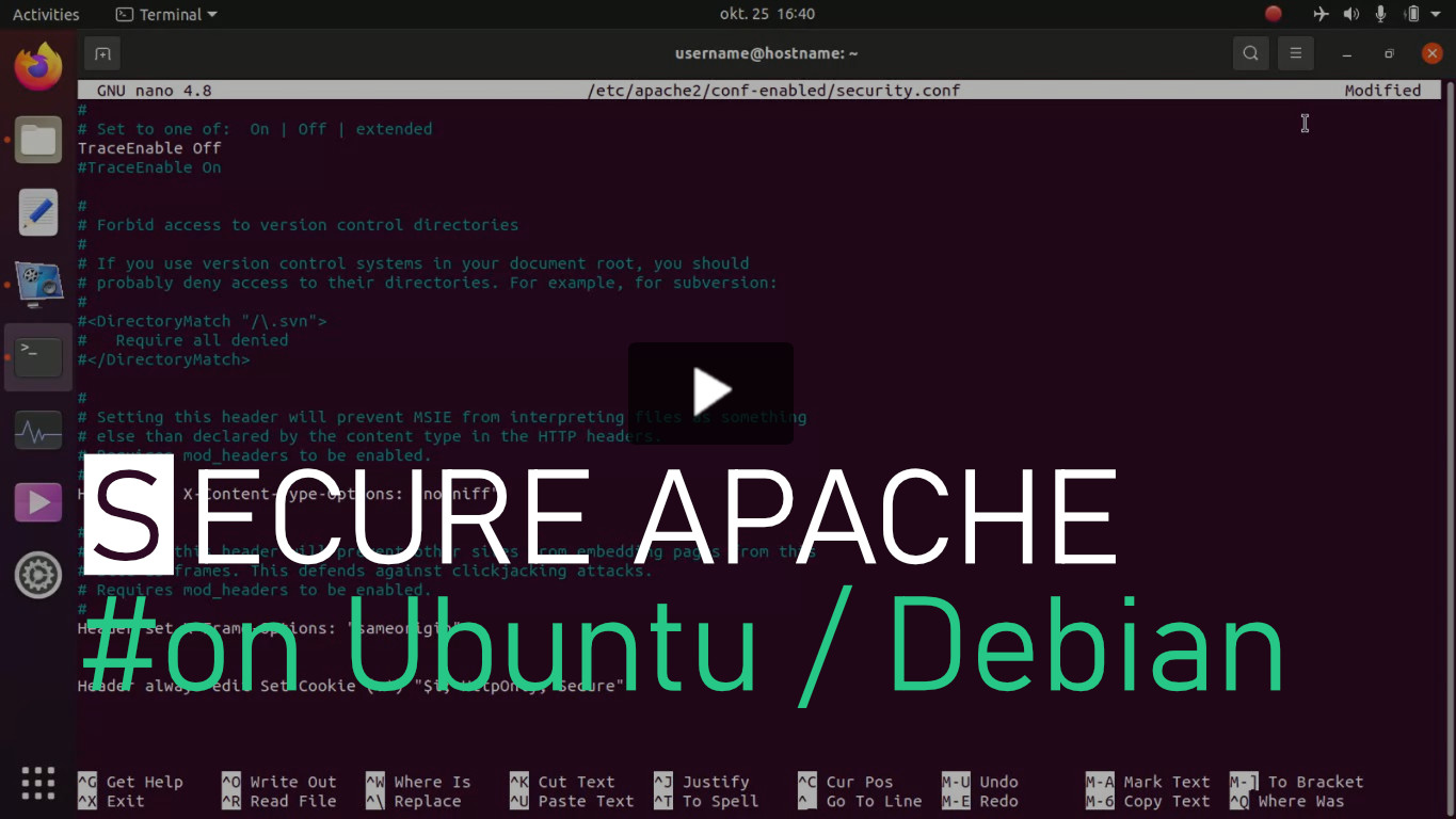 Read more about the article Video Tutorial – Mettere in sicurezza Apache (Ubuntu/Debian)