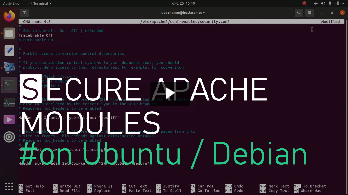 Read more about the article Video Tutorial – Sicurezza dei moduli Apache (Ubuntu/Debian)